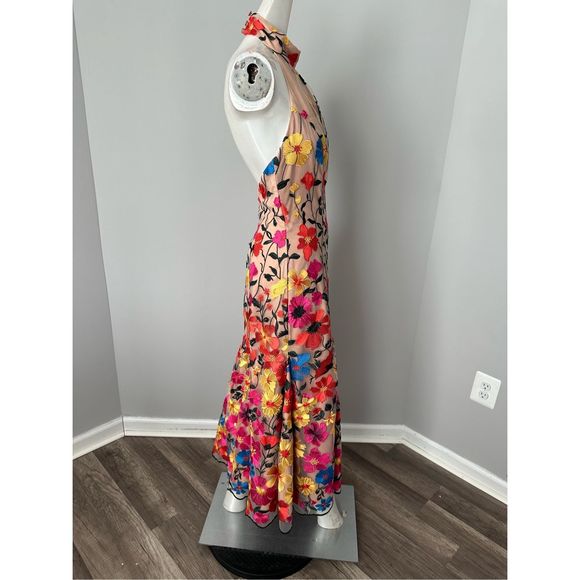 NWT Milly Penelope Floral Embroidered Halter Dress Size 2 $850 - Picture 10 of 11
